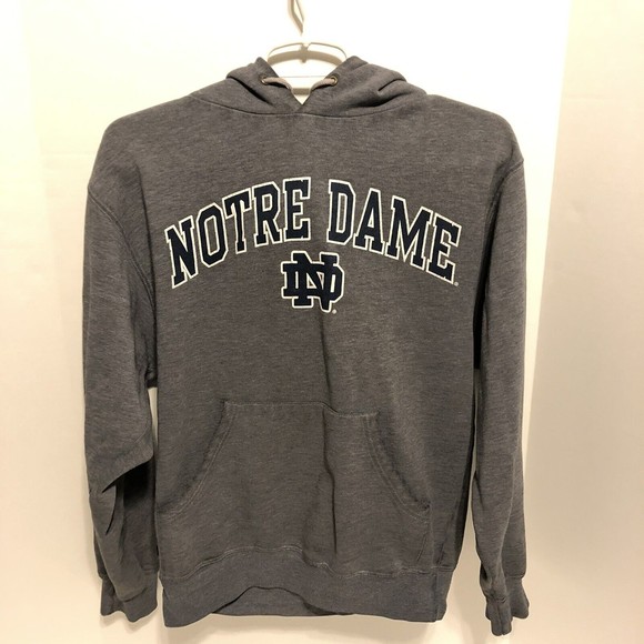 University Of Notre Dame Fighting Irish Hoodie, Small, Jansport, Gray Swearshirt - Picture 1 of 9